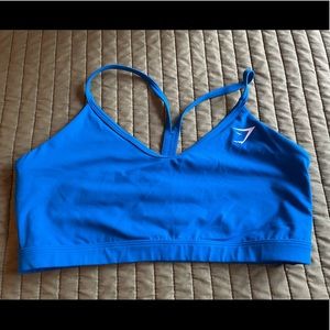 Gymshark V neck training bra in blue XL